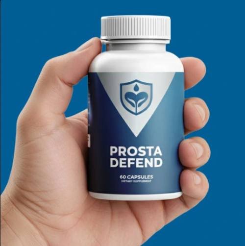 Diagram or illustration showing how Prosta Defend dietary supplement supports healthy prostate function and normal urinary flow